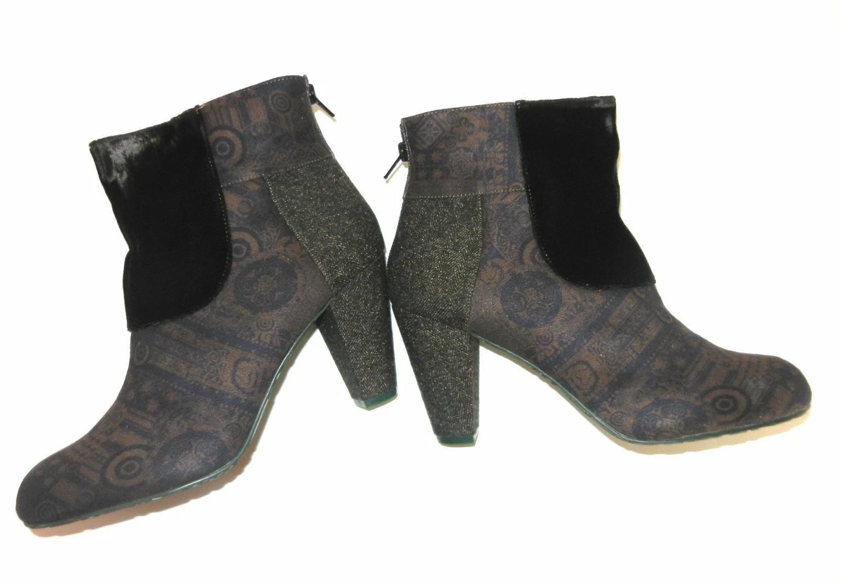 Sandales Desigual Femme Cuir Fleuri – Taille 38, TBE, Fabriquées En Espagne