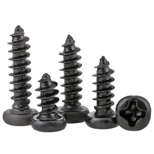 M1M3 Button Head Phillips Wood Screws SelfTapping Dome Screws Black Zinc eBay