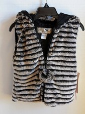 Girls Faux Fur Sleeveless Hooded Vest