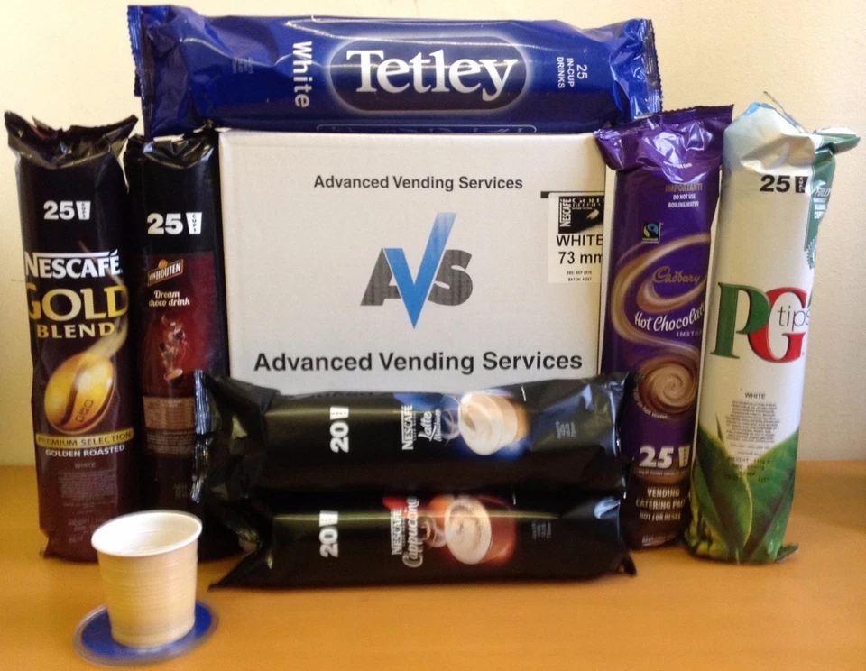 NESCAFE, CADBURYS,TETLEY,PG Etui x 73mm Intasse Verkaufsgetränke für In-Tassen-Maschine Klix Darenth Kaffee Tee Schock