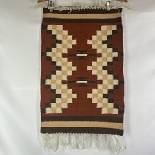 Aztec Southwest Handmade Loom Rug/Runner by Santa Fe NM Artist 15.5"x23.5"