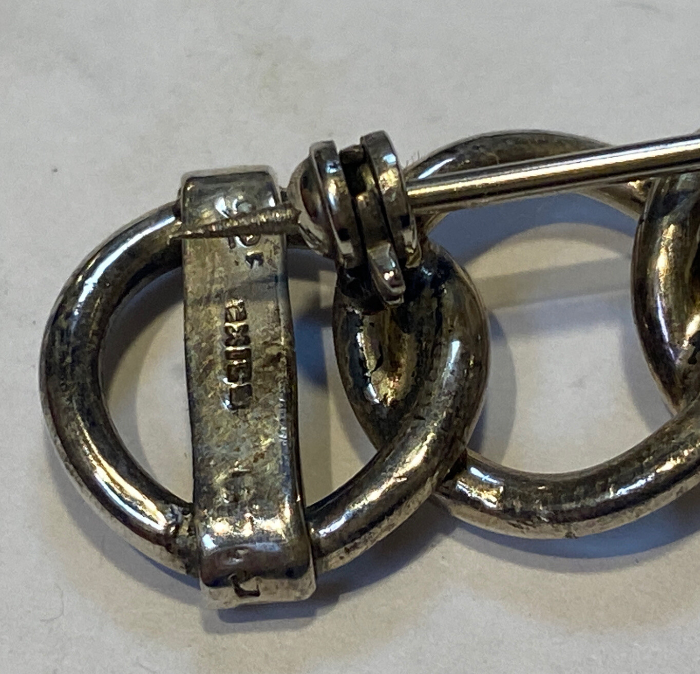 Adorable Solid Sterling Silver Pin With Interconn… - image 7