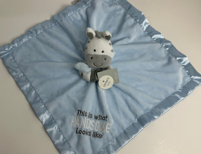 NWT Carters This Is What Handsome Looks Like Zebra Horse Security Blanket Rattle