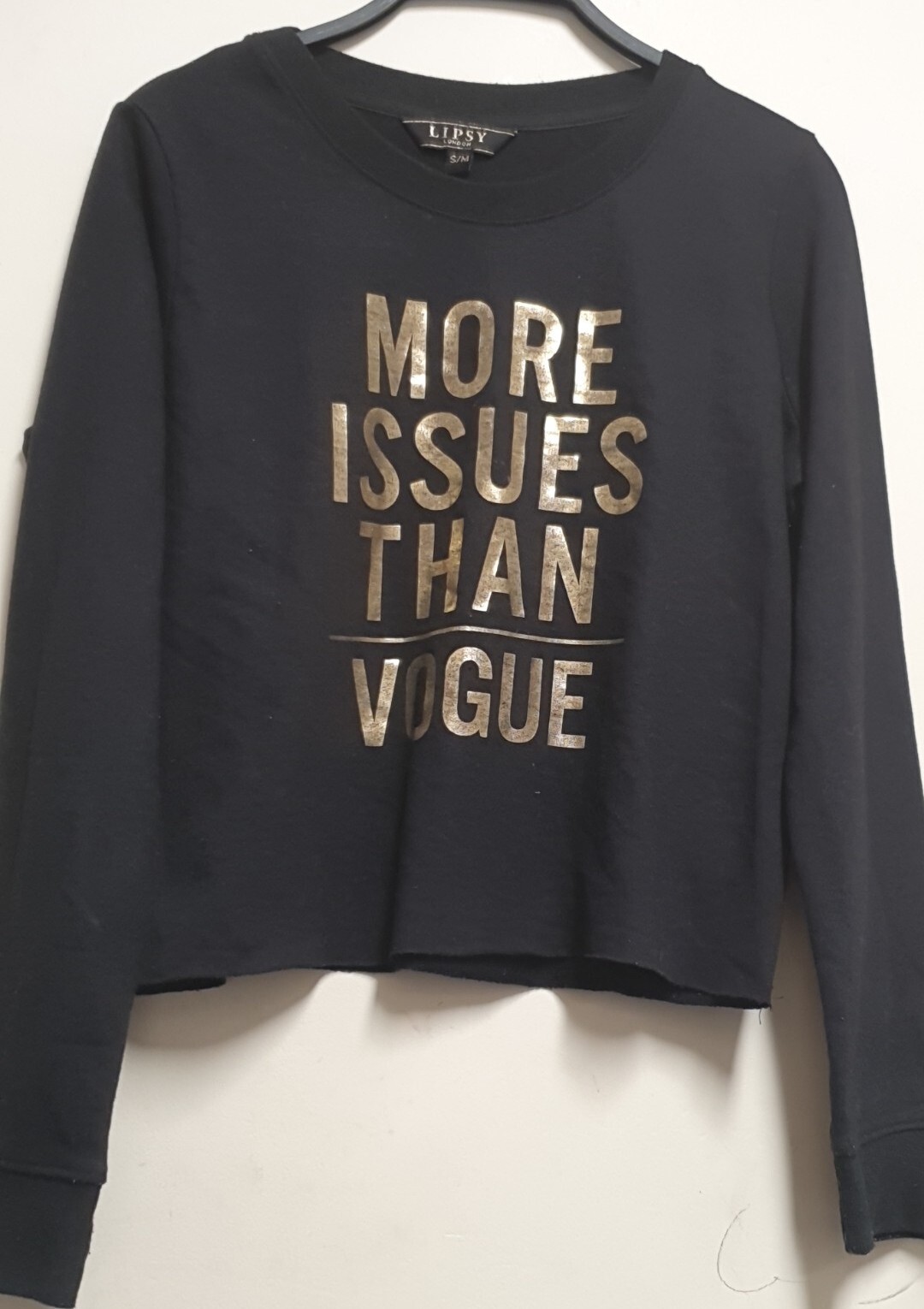 Lipsy Womens Black Sweatshirt S/M UK Size 8 image 2