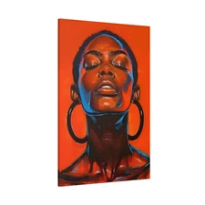 Afro Woman ORANGE Large Wall Art Black Art Pop Art Abstract Print Modern Art 36