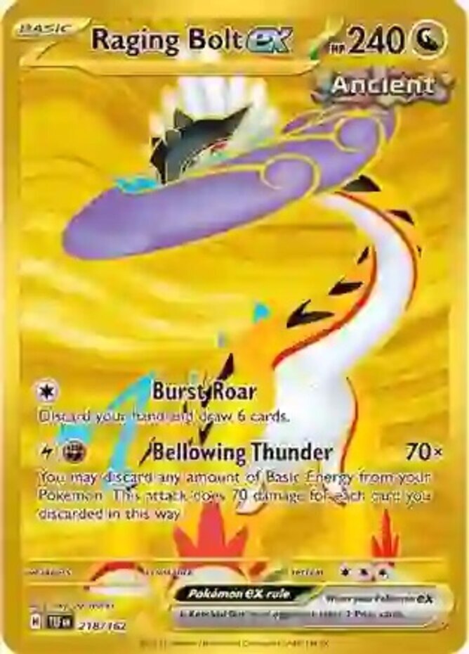 ポケモン　ポケカ　外国　Raging Bolt ex 1x Raging Bolt ex - 218/162 - Hyper Rare NM-Mint Pokemon SV05