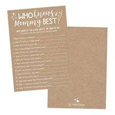 25 Rustic Kraft Baby Shower Games Ideas Fun Party Activities Who Knows Mommy ...