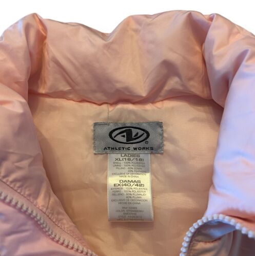 Athletic Works Baby Pink Puffer Vest Womens Size XL - Picture 2 of 5