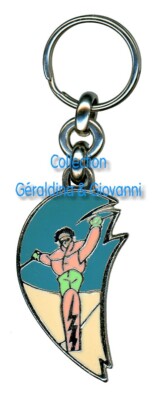 Vintage Schlüsselanhänger Fantasy Ski Surfen Made In France Gille Danville