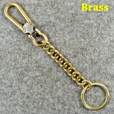Solid Brass Keychains Belt Clip Men's Fob Pants Key Chain Holder Keyrings Clasps