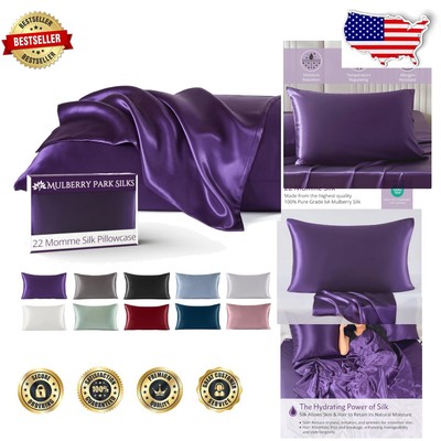 100% Pure Mulberry Silk Pillowcase in Plum - Anti-Aging & Hair-Friendly Design