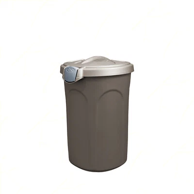 STEFANPLAST Bidone con Coperchio Jerry 23 Litri Tortora con Maniglie e Chiusura con Clip,...