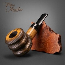 Mr. Brog HAND MADE WOODEN TOBACCO SMOKING PIPE 318 Pulley Yellow 9mm Filter  BOX