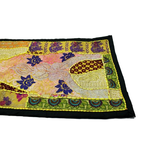 Vintage Embroidered Patchwork Home Decor Bohemian Tapestry Wall Hanging Aj - Picture 3 of 4