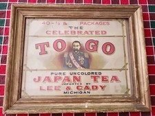 Framed Antique Admiral TOGO Tea Label LEE & C...