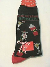 NWT SIZE 8-12 SHOE SIZE MEN'S CREW SOCKS  "CHRISTMAS SPIRITS"