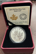 2014 $10 Fine Silver Coin-Maple leaf