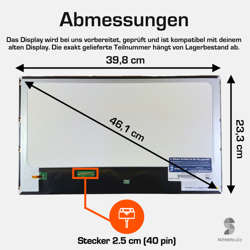 LP173WD1 (TL) (A1), 17,3", LED, EXCELENTE, ¡nuevo! Komp. - Imagen 2 de 4
