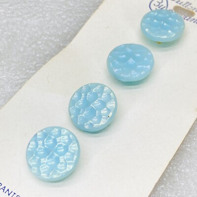 Shanda Button VTG‼ Lot/Set of 4‼ Schwanda Buttons W. Germany Iridescent Blue 13mm ...
