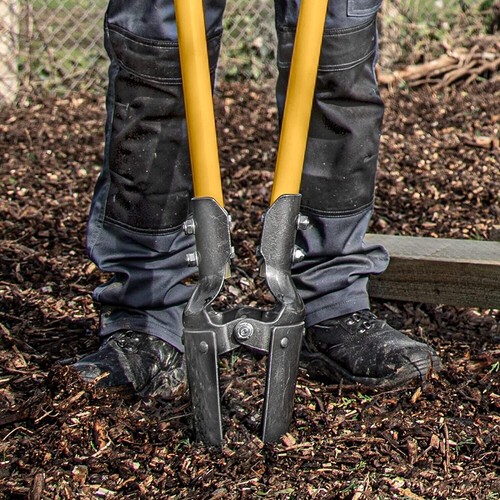 Hand Held Post Hole Digger fibreglass tubular handles Auger Fence Shovel Remover - Picture 3 of 5