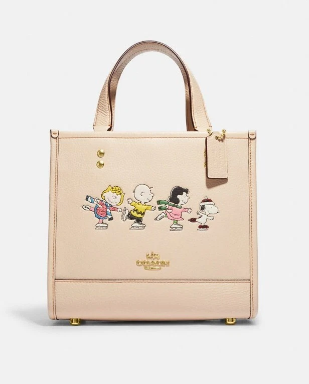 Borsa Coach Limited Ed X Peanuts Dempsey 22 con motivo Snoopy and Friends Nuova con etichette