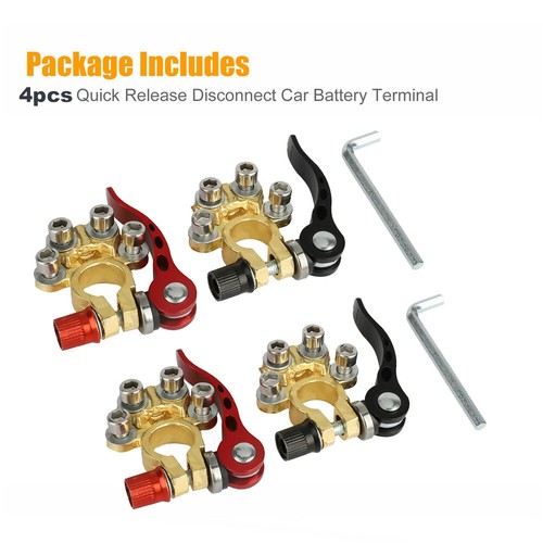 4X Car Marine Battery Terminals Clamp Connector Quick Release Disconnect 4 Way - Picture 10 of 16