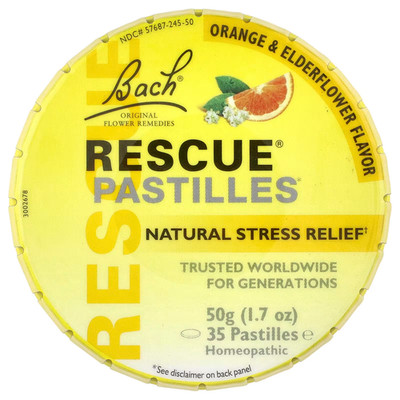 BACH Pastillen Orangen- & Holunderblütengeschmack 50g natürliche pflanzliche Lutschtabletten