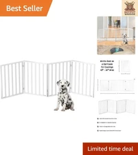 Stylish 72x24-Inch Indoor Foldable Dog Gate - Modern Freestanding Design