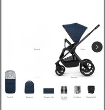 Image of Venicci Tinum Edge Pram Bundle in Ocean - Brand New in Box