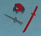 vintage G.I. GI JOE gijoe BUDO WEAPONS PART LOT #2 sai red sword helmet FREESHIP