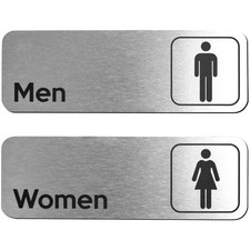 Modern Restroom Sign Set for Men and Women - Aluminum Signs for Business