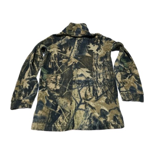 Columbia Jacket Youth Medium Green Camouflage Fleece Mock Neck Full Zip - Picture 2 of 8