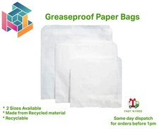GREASEPROOF PAPER BAGS 100% GREASE RESISTANT SANDWICH & TAKEAWAY BAGS FOOD SAFE