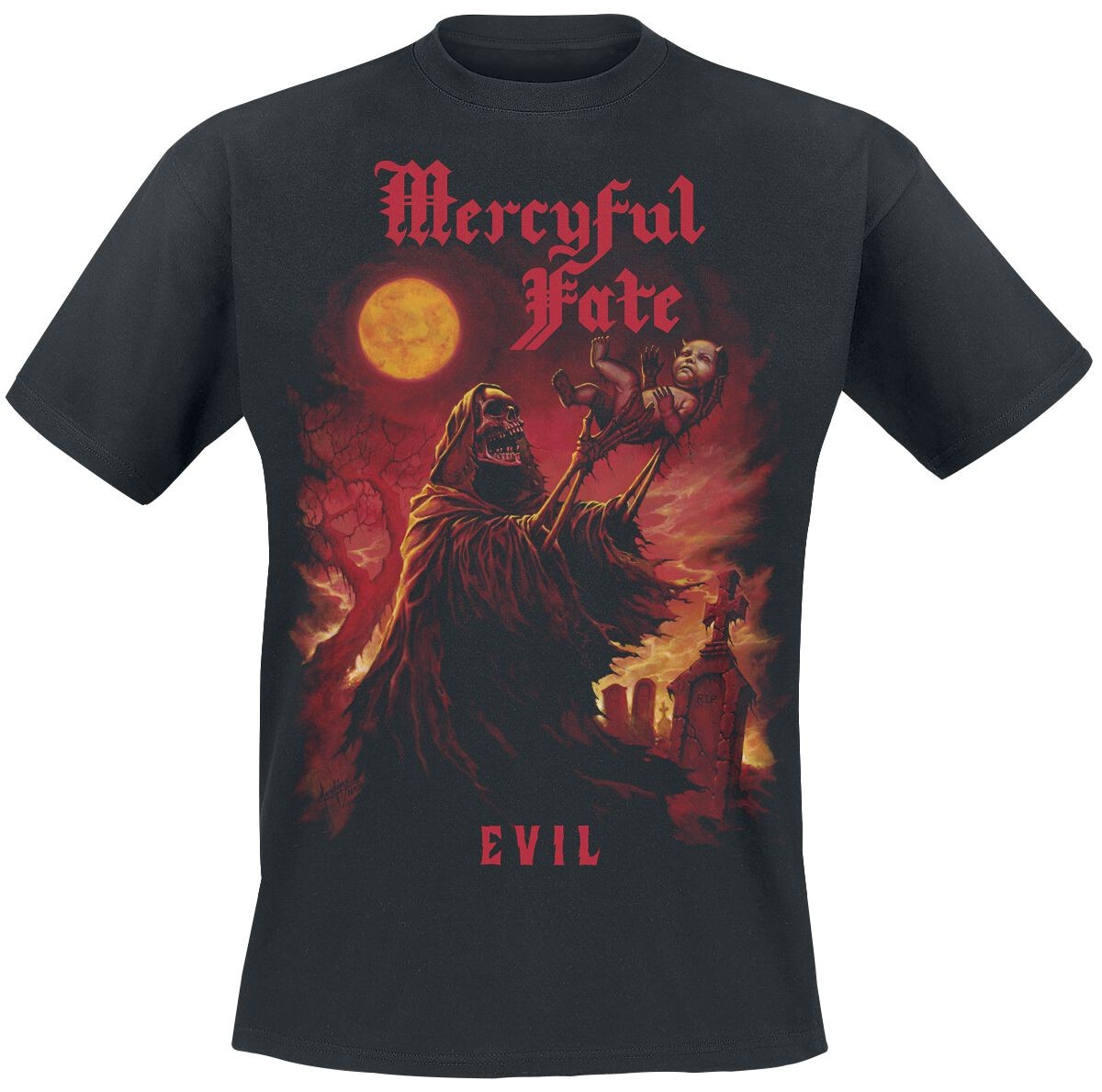 Футболка с надписью Mercyful Fate Herren Evil (40-летие) schwarz Band-Товары, Группы
