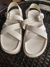 Chaco Women's Townes Midform Leather Sandal Comfort Lightweight Angora Size 7