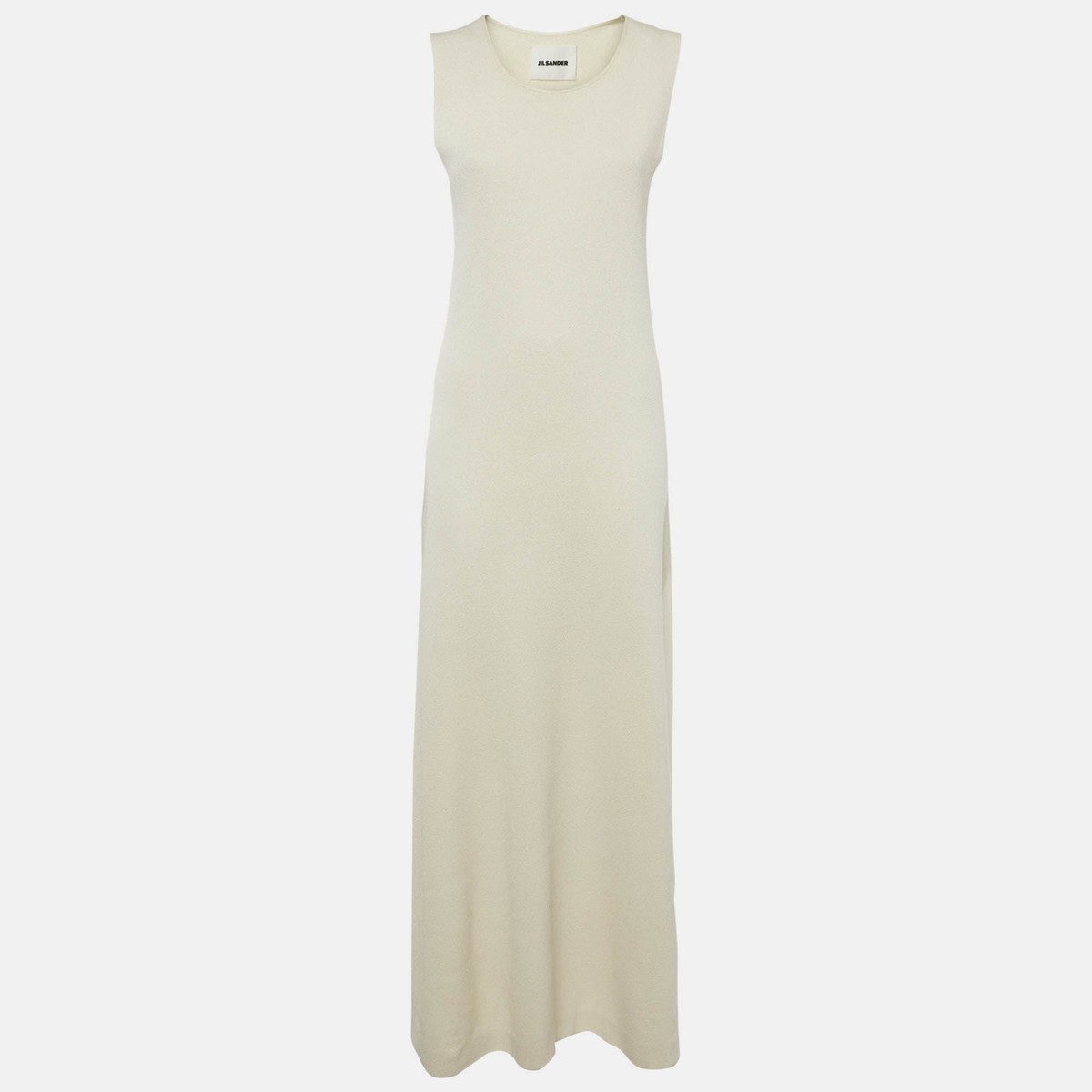 Jil Sander White Stretch Crepe Sleeveless Maxi Dress S | eBay