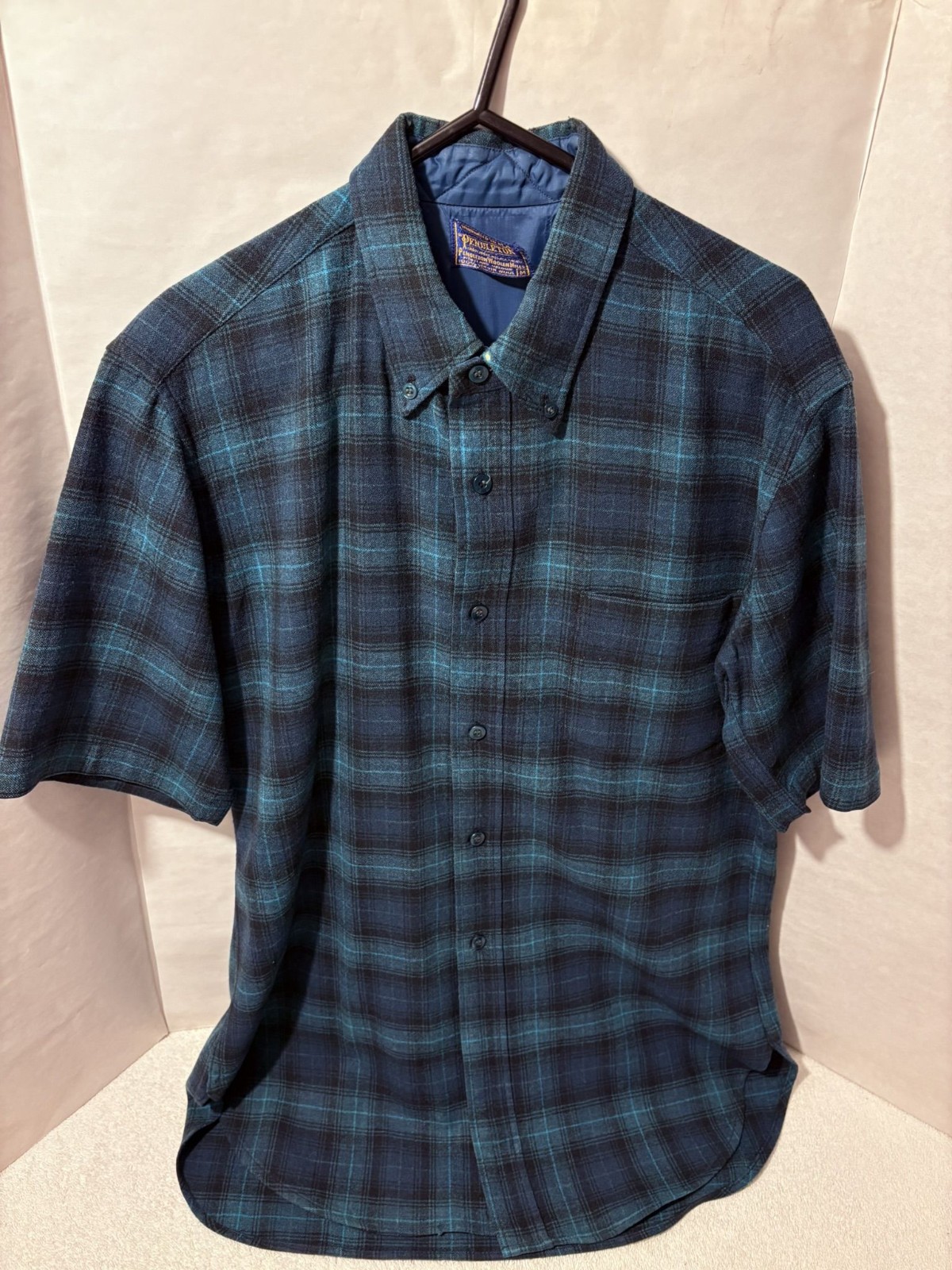 Vtg PENDLETON PLAID Button Down Short Sleeve Shir… - image 2