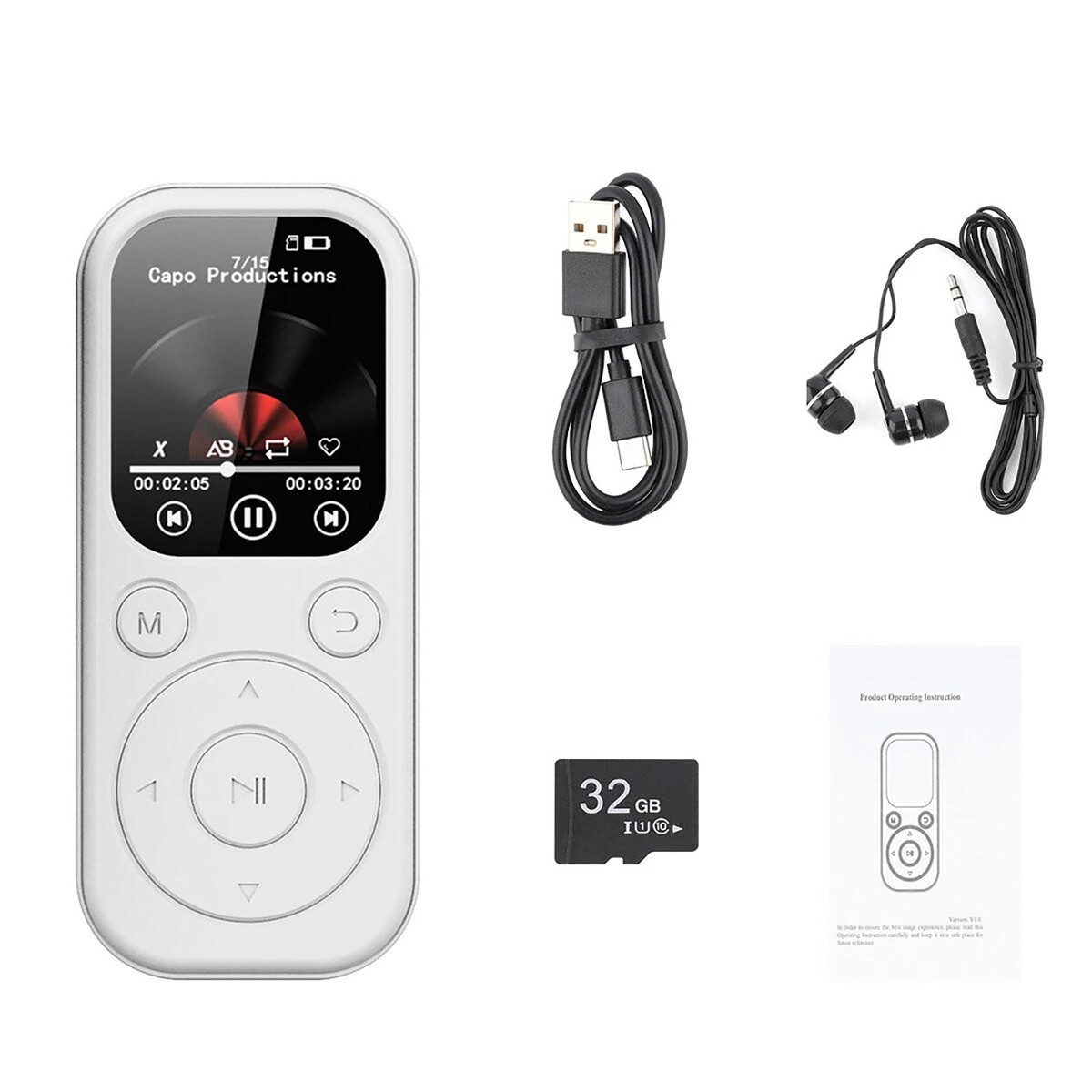 32GB MP3 Player Bluetooth 5.4 with 1.8