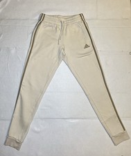 Adidas Women  s Essentials 3-Stripes Fleece Joggers, Biege, XS