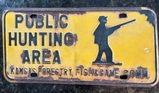 Vtg Kansas Public Hunting Area Forestry Fishing Game Commission License Plate Vtg Kansas Public Hunting Area Forestry Fishing Game Commission License Plate