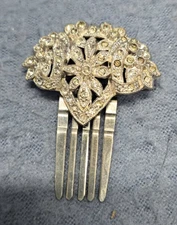 Estate  Art Deco Style Bridal Hair Crystal Side Comb Hair Clip