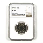 1981 P Washington Quarter MS 66 NGC Clad 25c Uncirculated SKU:I9503