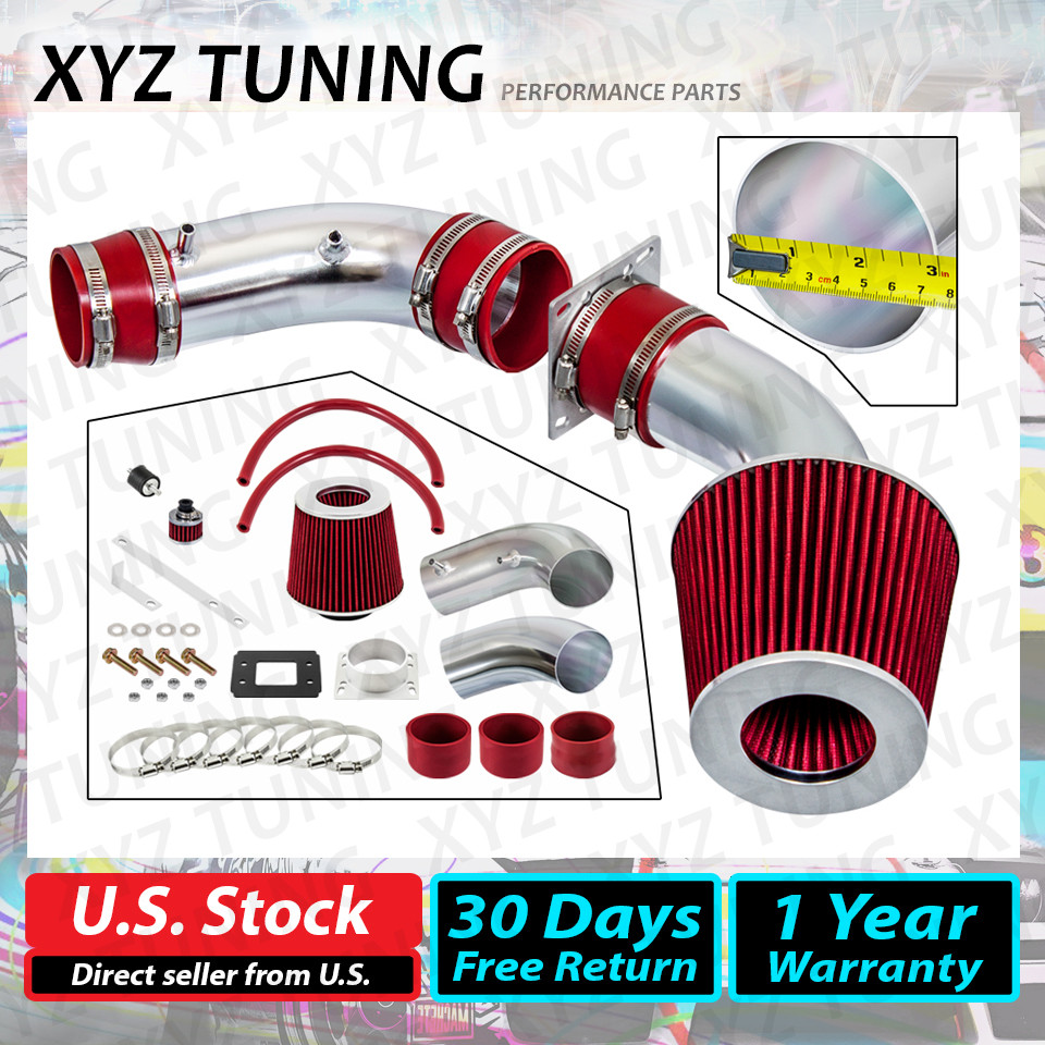 3" RED Cold Air Intake + Filter For 88-95 4Runner/Pickup / 93-94 T-100 3.0L V6