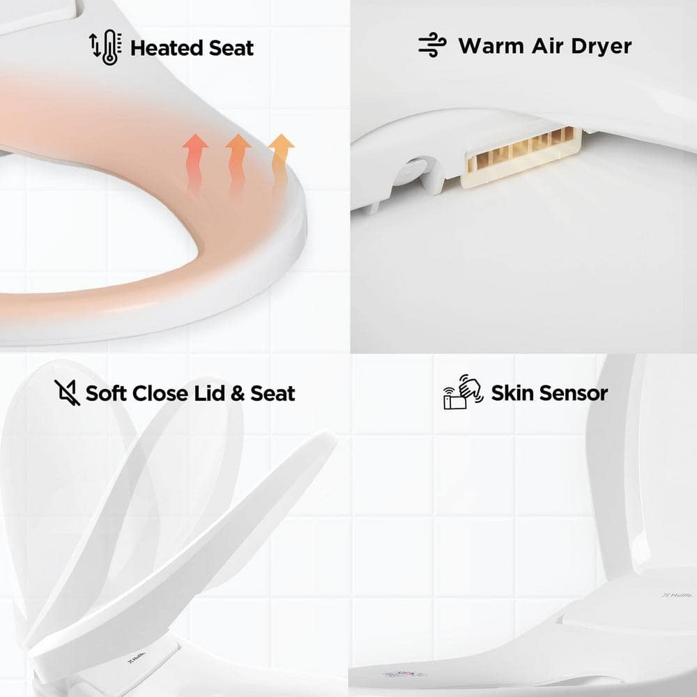 Hlb-4000 For Elongated And French Curve Toilets, Electric Bidet Seat In White Wi