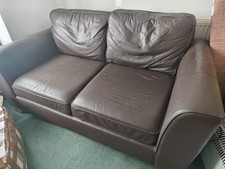 Brown Leather Sofa, 2 Seater, Marks and Spencer, High Quality