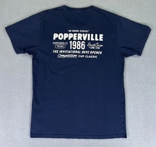 Duck Camp Shirt Medium Navy Blue Lone Star Popperville Texas Dove Opener Outdoor