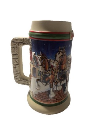 Unused Vintage 1998 Budweiser Holiday Beer Stein Mug Collectors Item