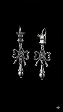 Pendientes colgantes vintage con lazo barroco de plata esterlina de Tlaxco Tlaxcala México