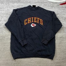 VTG Logo Athletic Kansas City Chiefs Sweatshirt XL Black Spellout Arch 90s