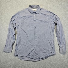Calvin Klein Regular Fit Button Down Shirt Men s M Blue Long Sleeve Cotton